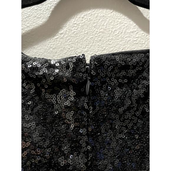 ELOQUII Black Sequin Peplum Long Sleeve Top Size 28 - Picture 4 of 6